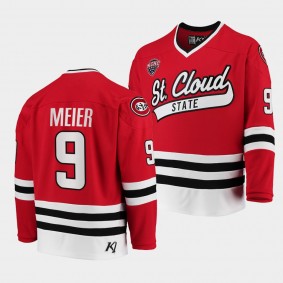 Spencer Meier St. Cloud State Huskies 9 College Hockey Red 2021-22 Jersey