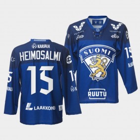 Finland Team 15 Aleksi Heimosalmi 2021-22 Jersey Blue Away