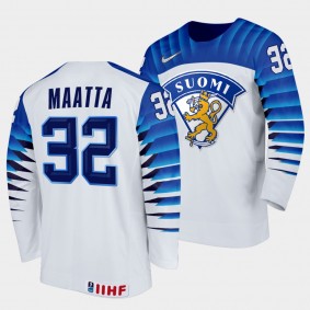 Finland Hockey #32 Joel Maatta 2022 IIHF World Junior Championship White Jersey Home