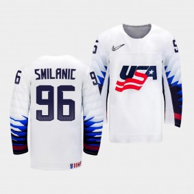 USA Hockey #96 Ty Smilanic 2022 IIHF World Junior Championship White Jersey Home