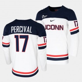 Jake Percival UConn Huskies College Hockey White Replica Jersey 17