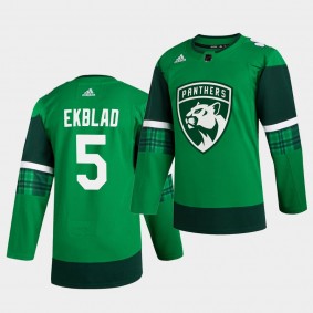 Aaron Ekblad Panthers 2020 St. Patrick's Day Green Authentic Player Jersey