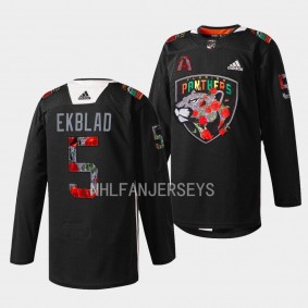 Black History Night Aaron Ekblad Florida Panthers Black #5 Warmup Jersey 2023