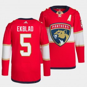 Aaron Ekblad Panthers Home Red Jersey #5 Primegreen Authentic Pro