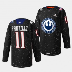 Columbus Blue Jackets 2023 Star Wars Adam Fantilli #11 Black Jersey Exclusive Edition