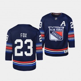 New York Rangers #23 Adam Fox 2023-24 Alternate Premier Third Navy Youth Jersey