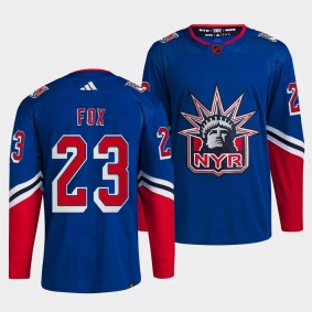 Adam Fox New York Rangers 2022 Reverse Retro 2.0 Blue #23 Authentic Primegreen Jersey Men's