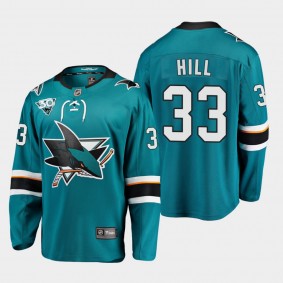 Adin Hill San Jose Sharks 2021 Home Men Teal 30th Anniversary Jersey