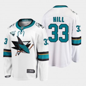 Adin Hill San Jose Sharks 2021 Away Men White 30th Anniversary Jersey