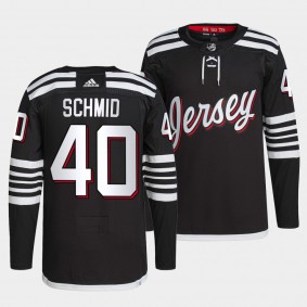 Devils Alternate Akira Schmid #40 Black Jersey Primegreen Authentic