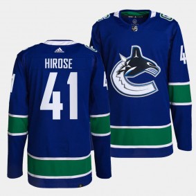 Vancouver Canucks Authentic Pro Akito Hirose #41 Blue Jersey Home