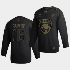 aleksander barkov #16 Panthers 2020 Veterans Day Authentic Black Jersey