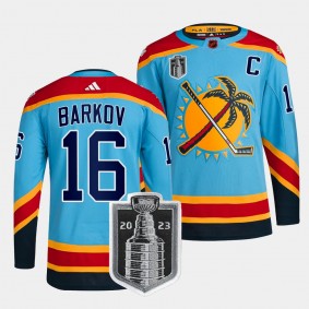 Florida Panthers 2023 Stanley Cup Final Aleksander Barkov #16 Blue Reverse Retro Jersey Men's