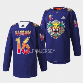 Florida Panthers 2023 Vamos Gatos Aleksander Barkov #16 Navy Jersey Warmups