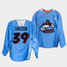 Alex Chiasson #39 Canucks 2022 Community Heroes Warm Up Blue Jersey