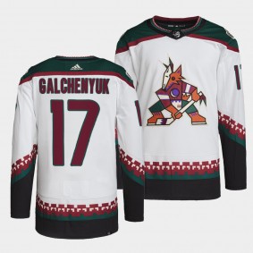 Arizona Coyotes 2022 Away Alex Galchenyuk #17 White Jersey Primegreen Authentic Pro