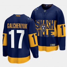 Alex Galchenyuk Nashville Predators 2022 Stadium Series Navy #17 Breakaway Player Jersey Men's