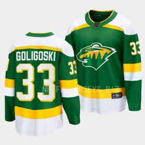 Minnesota Wild Alex Goligoski Special Edition 2.0 2022 Green Breakaway Retro Jersey Men's