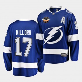 Tampa Bay Lightning Alex Killorn 2021 Central Division Patch Blue Jersey Home