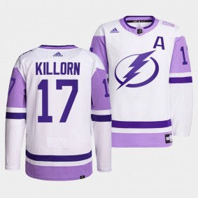 Tampa Bay Lightning Alex Killorn 2021 HockeyFightsCancer Jersey #17 White Primegreen