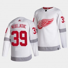 Alex Nedeljkovic Detroit Red Wings 2021 Reverse Retro White Special Edition Men Jersey