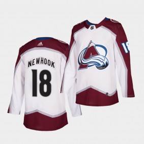 Alex Newhook #18 Avalanche 2021 Authentic Away White Jersey