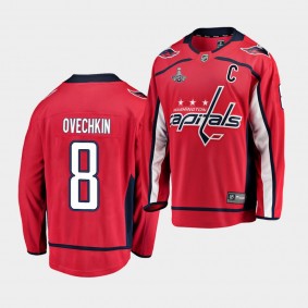 Alex Ovechkin #8 Capitals 2018 Home Red Stanley Cup Champions Jersey