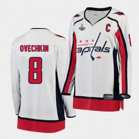 Alex Ovechkin Capitals #8 2018 Stanley Cup Champions Away Women Jersey