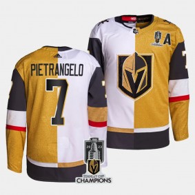 2023 Stanley Cup Champions Alex Pietrangelo Vegas Golden Knights White Gold #7 Split Jersey