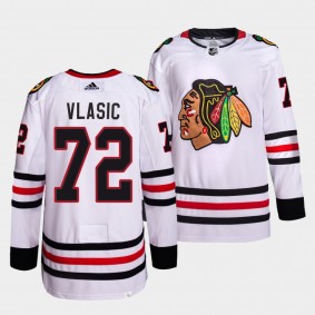 Chicago Blackhawks 2022-23 Primegreen Authentic Alex Vlasic #72 White Jersey Away