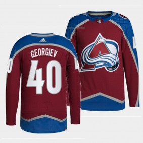 Alexandar Georgiev Avalanche Authentic Primegreen Burgundy Jersey #40 Home