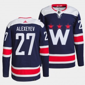 Alexander Alexeyev Capitals Alternate Navy Jersey #27 Authentic Primegreen