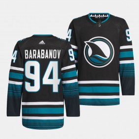 San Jose Sharks 2023-24 Cali Fin 3rd Alternate Alexander Barabanov #94 Black Authentic Pro Jersey Men's