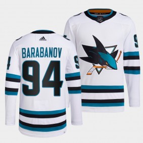 Alexander Barabanov #94 San Jose Sharks 2022-23 Away White Jersey Primegreen Authentic