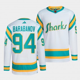 Reverse Retro 2.0 San Jose Sharks Alexander Barabanov #94 White Authentic Primegreen Jersey 2022