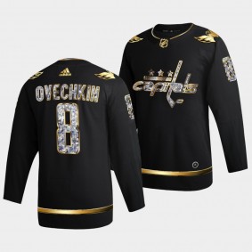 Alexander Ovechkin #8 Capitals 2022 Stanley Cup Playoffs Diamond Edition Black Jersey