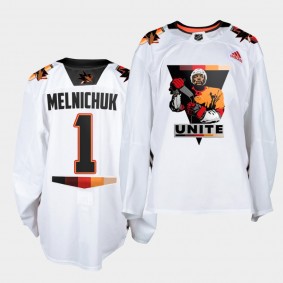 Alexei Melnichuk San Jose Sharks 2021 Terry Smith Unite White special warmup Men Jersey