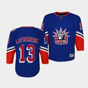 Alexis Lafreniere New York Rangers Youth Jersey 2022 Special Edition 2.0 Blue Replica Jersey