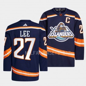 Anders Lee New York Islanders 2022 Reverse Retro 2.0 Navy #27 Primegreen Authentic Jersey Men's