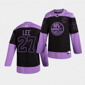 New York Islanders Anders Lee HockeyFightsCancer Jersey Purple Authentic