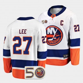 Anders Lee New York Islanders 2022-23 50th Anniversary White Away Jersey Men's