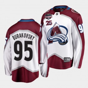 Avalanche Andre Burakovsky 2021 West Division Champions White Jersey