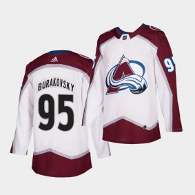 Andre Burakovsky #95 Avalanche 2021 Authentic Away White Jersey