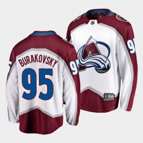 Andre Burakovsky Colorado Avalanche 2021-22 Road White Away Men Jersey