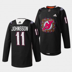 Andreas Johnsson Devils #11 2022 Hispanic Heritage Night Jersey Black Warm-Up