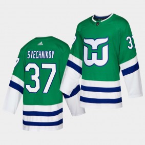 Andrei Svechnikov #37 Hurricanes Whalers Night Adidas Green Jersey