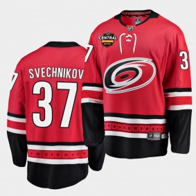 Carolina Hurricanes Andrei Svechnikov 2021 Central Division Patch Red Jersey Home