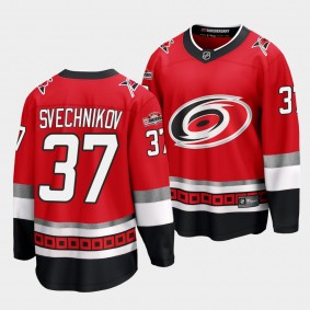 Carolina Hurricanes #37 Andrei Svechnikov 25th Anniversary Red Premier Jersey