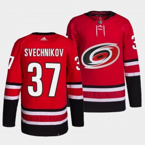 Andrei Svechnikov Hurricanes Home Red Jersey #37 Primegreen Authentic Pro