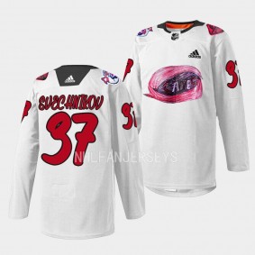 Andrei Svechnikov Carolina Hurricanes 2023 Kids Day White #37 Warmup Jersey Men's